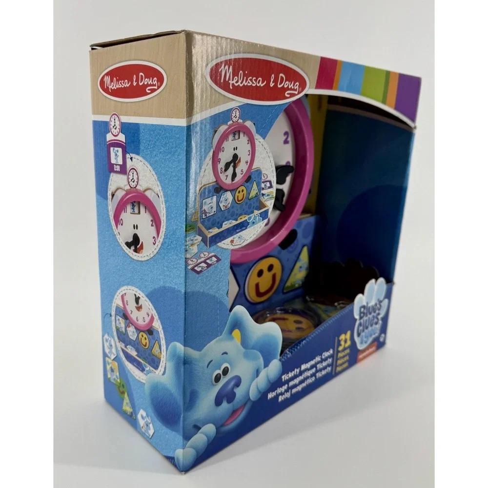 Melissa & Doug Blues Clues & You! Tickety Tock Magnetic Clock Toy 31 pcs NEW